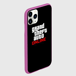 Чехол iPhone 11 Pro матовый GTA online logo, цвет: 3D-фиолетовый — фото 2