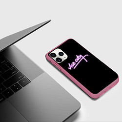 Чехол iPhone 11 Pro матовый Vice city logo neon, цвет: 3D-малиновый — фото 2
