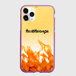 Чехол iPhone 11 Pro матовый Hello Neighbor fire orange, цвет: 3D-фиолетовый