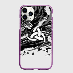 Чехол iPhone 11 Pro матовый Русская община символика, цвет: 3D-фиолетовый