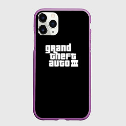 Чехол iPhone 11 Pro матовый GTA3 logo, цвет: 3D-фиолетовый