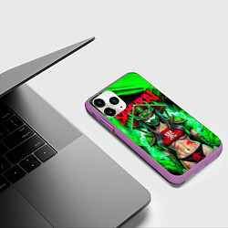 Чехол iPhone 11 Pro матовый Девушка самурай в маске, цвет: 3D-фиолетовый — фото 2