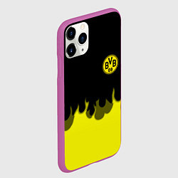 Чехол iPhone 11 Pro матовый Borussia fire fc, цвет: 3D-фиолетовый — фото 2