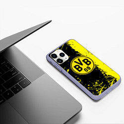 Чехол iPhone 11 Pro матовый Borussia fc краски, цвет: 3D-светло-сиреневый — фото 2