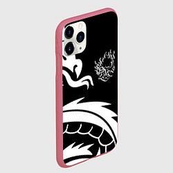 Чехол iPhone 11 Pro матовый Samurai dragon steel japan, цвет: 3D-малиновый — фото 2