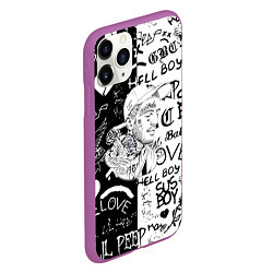 Чехол iPhone 11 Pro матовый Lii Peep pattern rap, цвет: 3D-фиолетовый — фото 2