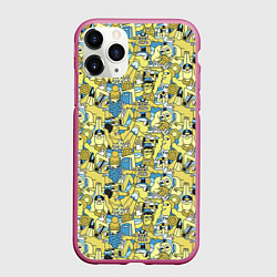 Чехол iPhone 11 Pro матовый Отдыхающие на пляже, цвет: 3D-малиновый
