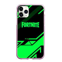 Чехол iPhone 11 Pro матовый Fortnite geometry green, цвет: 3D-розовый