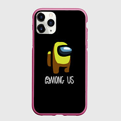 Чехол iPhone 11 Pro матовый Among us жёлтый, цвет: 3D-малиновый