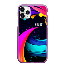 Чехол iPhone 11 Pro матовый Neon abstraction - Milano, цвет: 3D-фиолетовый