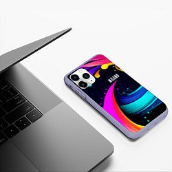 Чехол iPhone 11 Pro матовый Neon abstraction - Milano, цвет: 3D-светло-сиреневый — фото 2