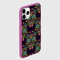 Чехол iPhone 11 Pro матовый Узорчатый черепной орнамент, цвет: 3D-фиолетовый — фото 2