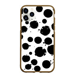 Чехол iPhone 11 Pro матовый Abstract black blots - ai art fantasy, цвет: 3D-коричневый