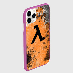 Чехол iPhone 11 Pro матовый Half life оранжевые краски, цвет: 3D-фиолетовый — фото 2