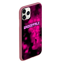 Чехол iPhone 11 Pro матовый Undertale pink game, цвет: 3D-малиновый — фото 2