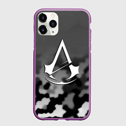 Чехол iPhone 11 Pro матовый Assassins Creed game, цвет: 3D-фиолетовый