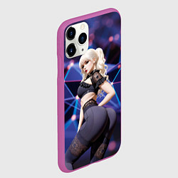 Чехол iPhone 11 Pro матовый Девушка с аппетитными формами, цвет: 3D-фиолетовый — фото 2