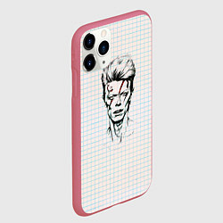 Чехол iPhone 11 Pro матовый Рисунок Дэвида Боуви, цвет: 3D-малиновый — фото 2