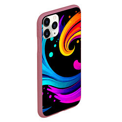 Чехол iPhone 11 Pro матовый Joy wave - ai art fantasy, цвет: 3D-малиновый — фото 2