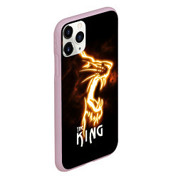 Чехол iPhone 11 Pro матовый Lion fire King, цвет: 3D-розовый — фото 2