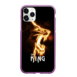 Чехол iPhone 11 Pro матовый Lion fire King, цвет: 3D-фиолетовый