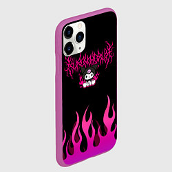 Чехол iPhone 11 Pro матовый Розовый огонь Куроми, цвет: 3D-фиолетовый — фото 2
