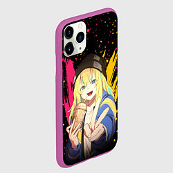 Чехол iPhone 11 Pro матовый Медуза не умеет плавать в ночи - Кано Яманоути, цвет: 3D-фиолетовый — фото 2