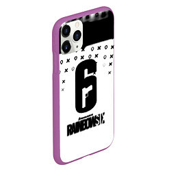 Чехол iPhone 11 Pro матовый Rainbox six game pattern, цвет: 3D-фиолетовый — фото 2