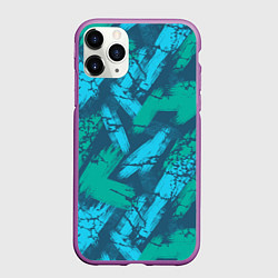 Чехол iPhone 11 Pro матовый Абстракция узорчатая кисть, цвет: 3D-фиолетовый