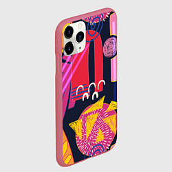 Чехол iPhone 11 Pro матовый Ширли мырли, цвет: 3D-малиновый — фото 2