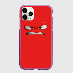 Чехол iPhone 11 Pro матовый Эмоция гнева - лицо крупное, цвет: 3D-фиолетовый