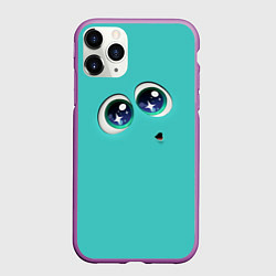 Чехол iPhone 11 Pro матовый Зависть эмоции - глаза крупно, цвет: 3D-фиолетовый