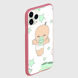 Чехол iPhone 11 Pro матовый Малыш, цвет: 3D-малиновый — фото 2