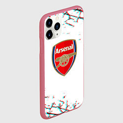 Чехол iPhone 11 Pro матовый Arsenal fc текстура, цвет: 3D-малиновый — фото 2