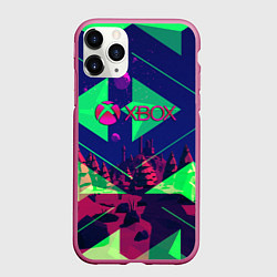 Чехол iPhone 11 Pro матовый Xbox green geometry, цвет: 3D-малиновый