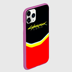 Чехол iPhone 11 Pro матовый Cyberpunk 2077 geometry, цвет: 3D-фиолетовый — фото 2