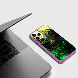 Чехол iPhone 11 Pro матовый Xbox брызги красок, цвет: 3D-фиолетовый — фото 2