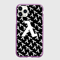 Чехол iPhone 11 Pro матовый Half liife logo pattern, цвет: 3D-фиолетовый