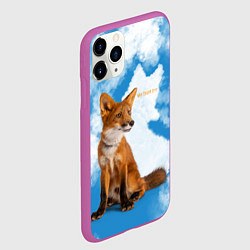 Чехол iPhone 11 Pro матовый Лисёнок - Мой дикий друг, цвет: 3D-фиолетовый — фото 2