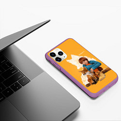 Чехол iPhone 11 Pro матовый Саша и Лис - Мой дикий друг, цвет: 3D-фиолетовый — фото 2