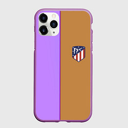 Чехол iPhone 11 Pro матовый Атлетико Мадрид полосы, цвет: 3D-фиолетовый