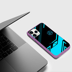 Чехол iPhone 11 Pro матовый Linkin park geometry, цвет: 3D-фиолетовый — фото 2