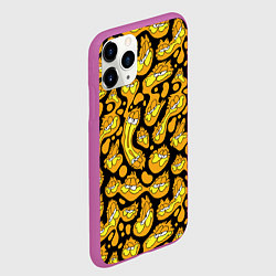Чехол iPhone 11 Pro матовый Гарфилд паттерн, цвет: 3D-фиолетовый — фото 2