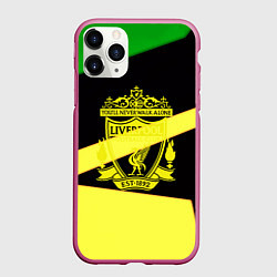 Чехол iPhone 11 Pro матовый Liverpool geometry sport, цвет: 3D-малиновый