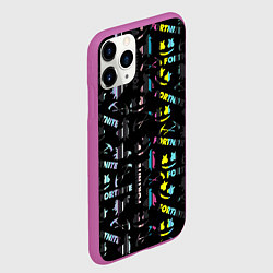 Чехол iPhone 11 Pro матовый Marshmello black fortnite, цвет: 3D-фиолетовый — фото 2