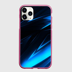 Чехол iPhone 11 Pro матовый Грани неоновые текстура, цвет: 3D-малиновый