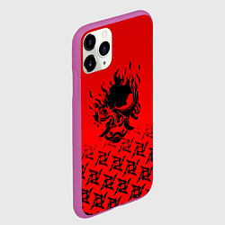 Чехол iPhone 11 Pro матовый Cyberpunk steel samurai, цвет: 3D-фиолетовый — фото 2