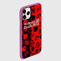 Чехол iPhone 11 Pro матовый 7 смертных грехов патттерн, цвет: 3D-фиолетовый — фото 2