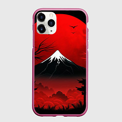 Чехол iPhone 11 Pro матовый Мрачная Япония, цвет: 3D-малиновый