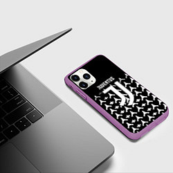 Чехол iPhone 11 Pro матовый Juventus sport club, цвет: 3D-фиолетовый — фото 2